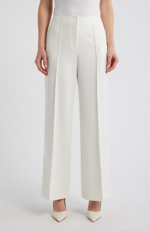 エリータハリ レディース ボトムス レギンス ズボン下 Elie Tahari The Lowen Pleat Front Pantsky White 白いこと