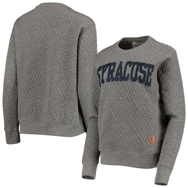 押しつけるボックス席 レディース アウター パーカー・スウェット キルティング プルオーバー Women\u0027s Pressbox Heather Charcoal Syracuse Orange Moose Quilted Pullover Sweatshirt Heather Gray 薄墨色