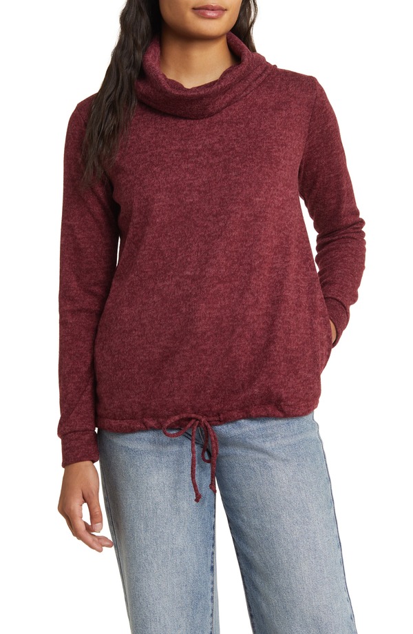 ラブアペラ レディース トップス プルオーバー 編み物 Loveappella Cowl Necknitop Burgundy バーガンディ