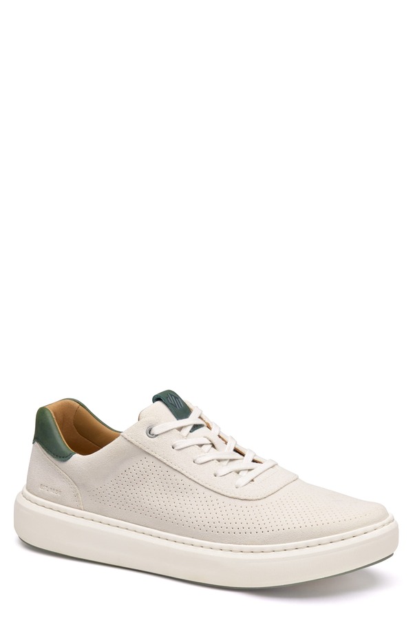ジョンストンアンドマーフィー メンズ シューズ スニーカー Johnston \u0026 Murphy Anders Perforated Sneaker White/ Green Suede 白いこと