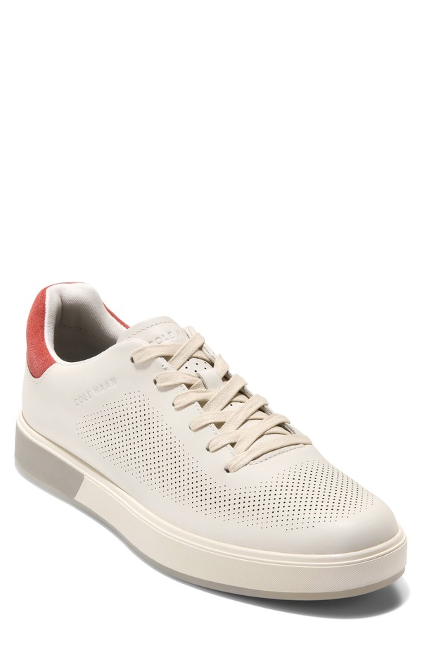 電話を掛けるハーン メンズ シューズ スニーカー Cole Haan GrandPro Angleace Sneaker Ivory / Redwood / Ivory 象牙色