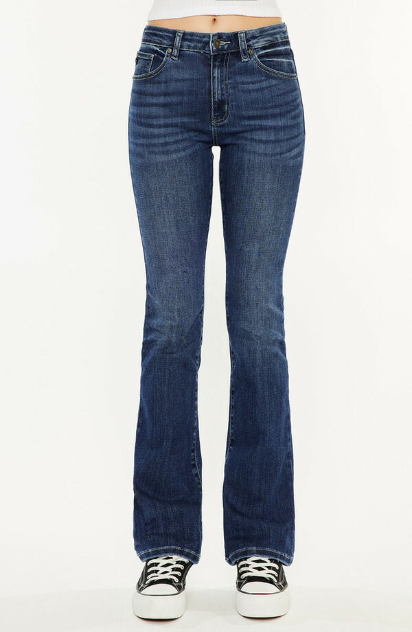 カンクン レディース シューズ ブーツ・レインブーツカット デニム KanCan Marla High Rise Skinny Bootcut Jeans Medium Wash