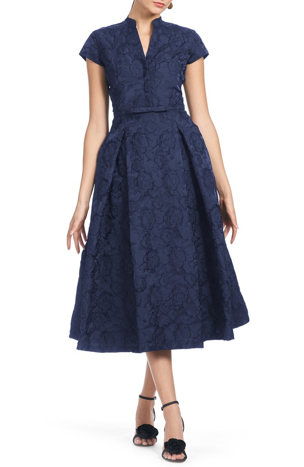 サーチンアンドバビ レディース トップス 衣裳 お花柄 MIDI お花 Sachin \u0026 Babi Hanna Floral Cloqu Cocktail Midi Dress Washed Indigo インディゴ