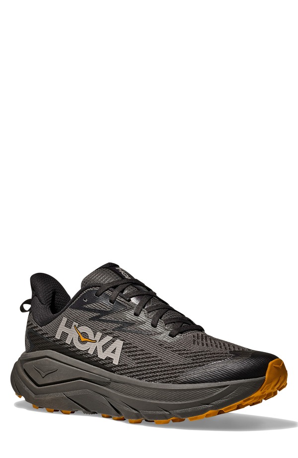 ホカオネオネ メンズ シューズ スニーカー HOKA Challenger 8 GTX Gore-Tex Waterproof Trail Running Shoe Asphalt Grey / Varsityellow 薄墨色