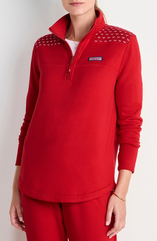 ヴァインヤードヴァインズ レディース アウター パーカー・スウェット プルオーバー vineyard vines Dreamcloth Relaxed Shep Shirt Red Velvet 赤いこと