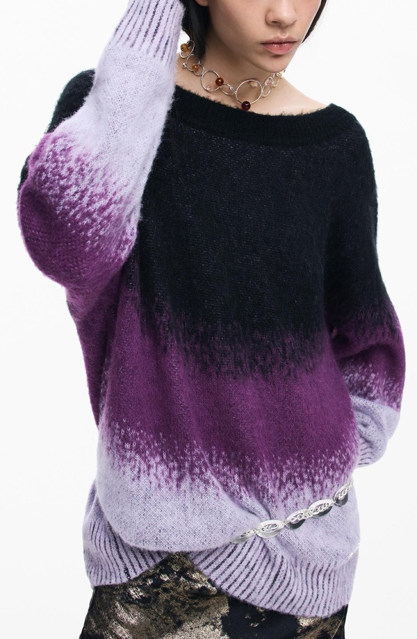 デジグアル レディース アウター パーカー・スウェット スウェーター Desigual Ombr Sweater Purple Multi パープル