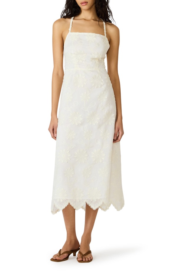 スティーブ マデン レディース トップス ワンピース ミディ ノースリーブ 刺繍 Steve Madden Riyan Embroidered Sleeveless Midi Dress Cream クリーム｜ReVida 店