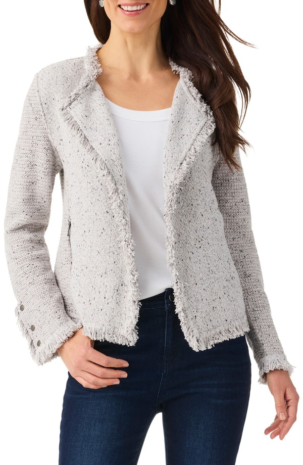 ニックプラスゾーイ レディース アウター ジャケット・ブルゾン ニット フリンジ NIC+ZOE Fringe Mix Knit Jacket Sugar Cookie 37,570円