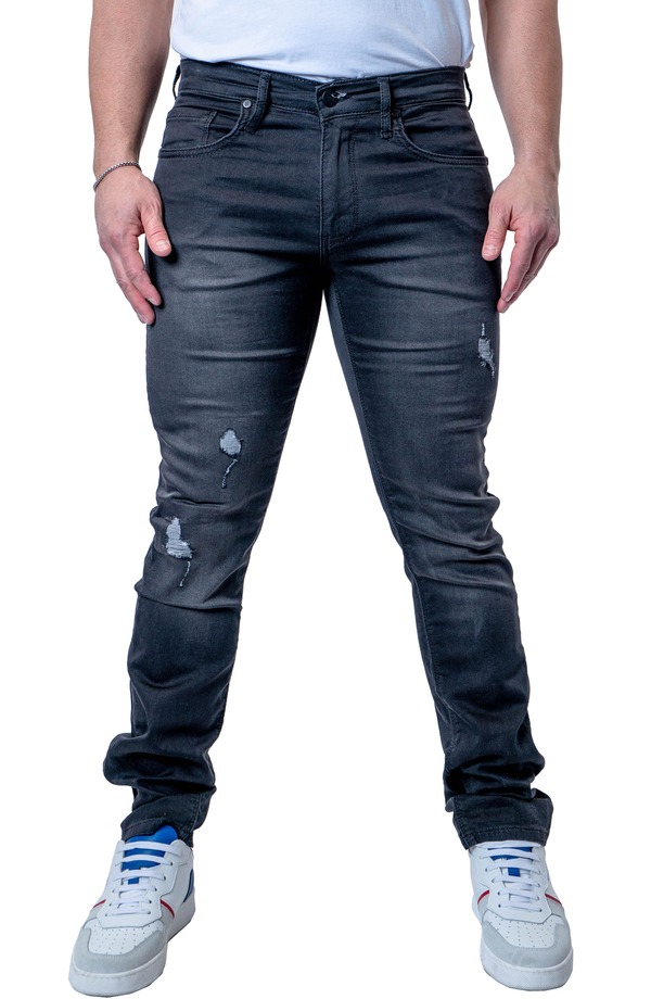 マセオ メンズ ボトムス デニムパンツ ジーンズ Maceoo Tipped Athletic Fit Stretch Jeans Grey グレー|ReVida 店