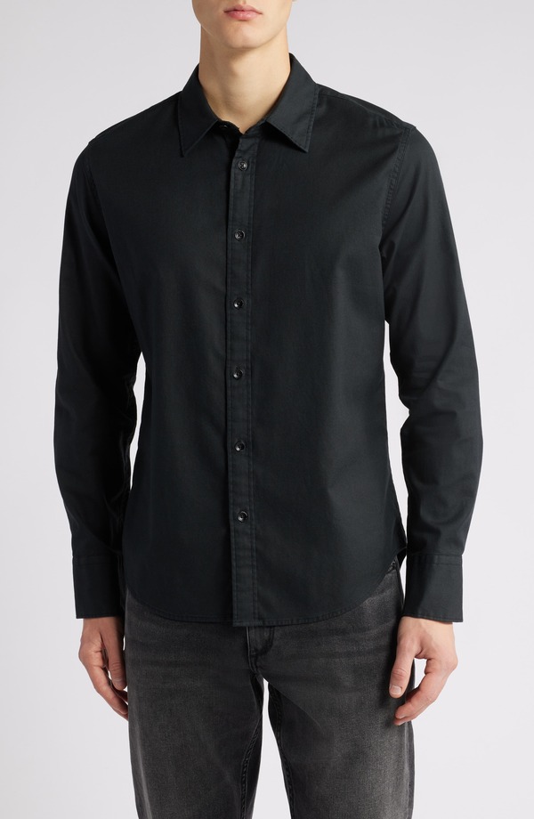 ラグアンドボーン メンズ トップス シャツ コットン rag & bone Tomlin Cotton Dobby Button-Up Shirt Jetblk