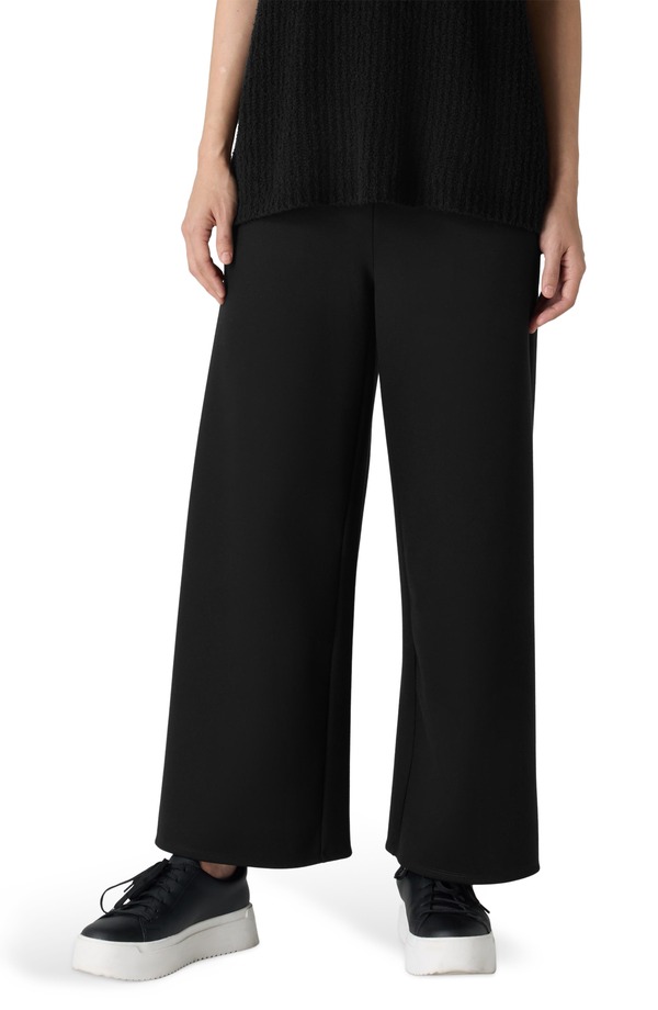 エイリーンフィッシャー レディース ボトムス レギンス ワイドレッグ ズボン下 Eileen Fisher Ponte Wide Leg Pants Black 黒いこと