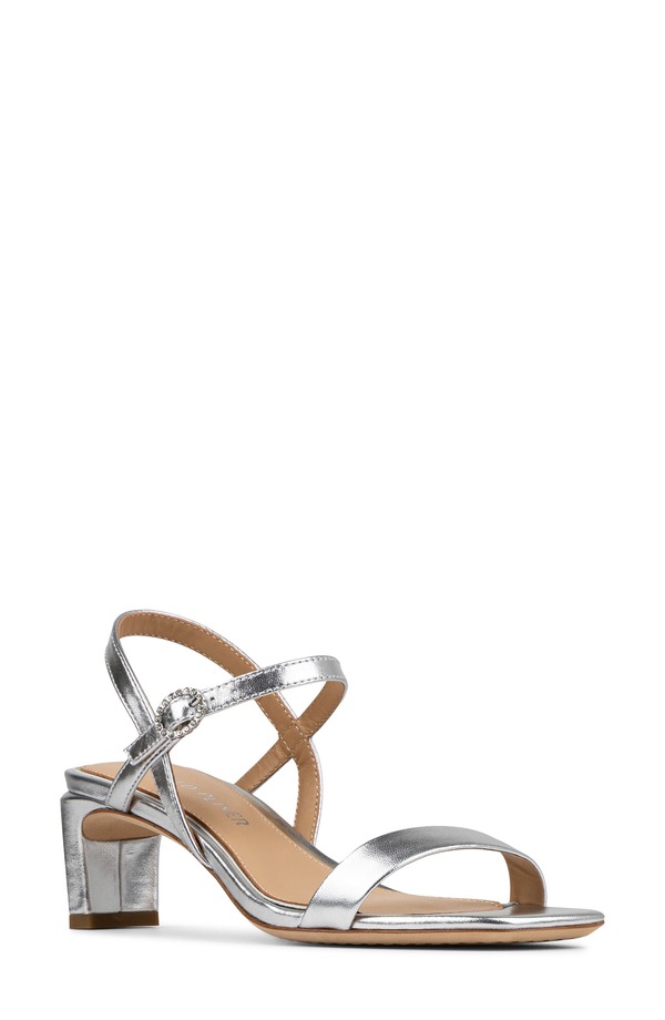ドナルドプリネール レディース シューズ ヒール サンダル Donald Pliner Block Heel Sandal Silver シルバー