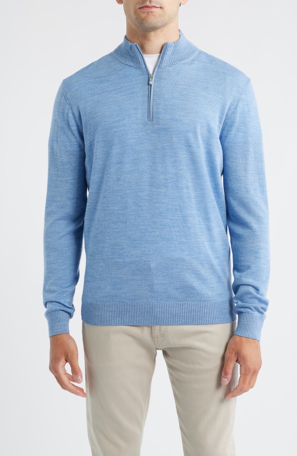 ジョニー オー メンズ アウター パーカー・スウェット ハーフジップ ウール セーター johnnie-O Raynor Merino Wool Quarter Zip Sweater Maliblu|ReVida 店