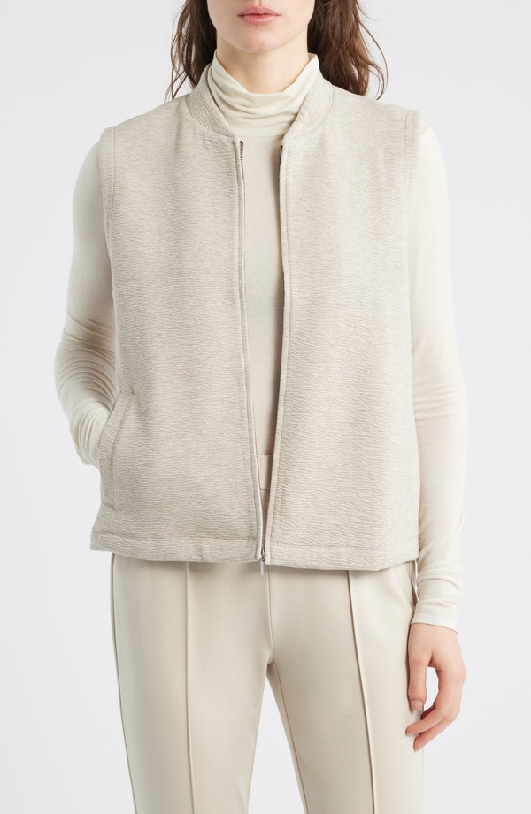 エイリーンフィッシャー レディース アウター ベスト コットン Eileen Fisher Organicotton Blend Vest Dove