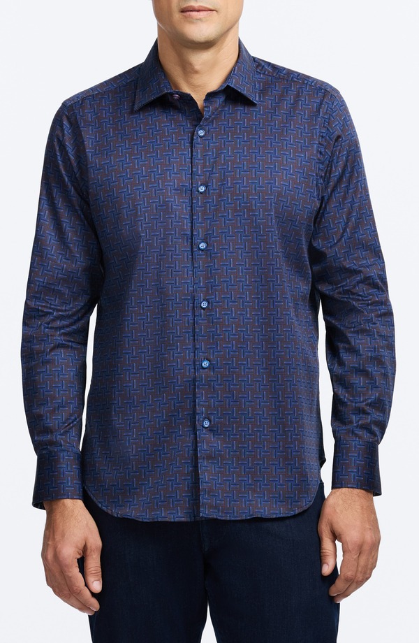ロバートグラハム メンズ トップス シャツ プリント コットン Robert Graham Talbot Geometric Print Stretch Cotton Button-Up Shirt Blue Multi ブルー