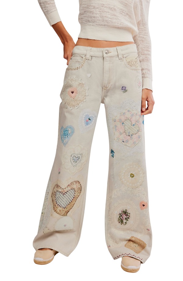 フリーピープル レディース ボトムス デニムパンツ ストレート ジーンズ Free People Illusionslouchy Straight Leg Jeans Heirloom Ivory アイボリー 36,920円