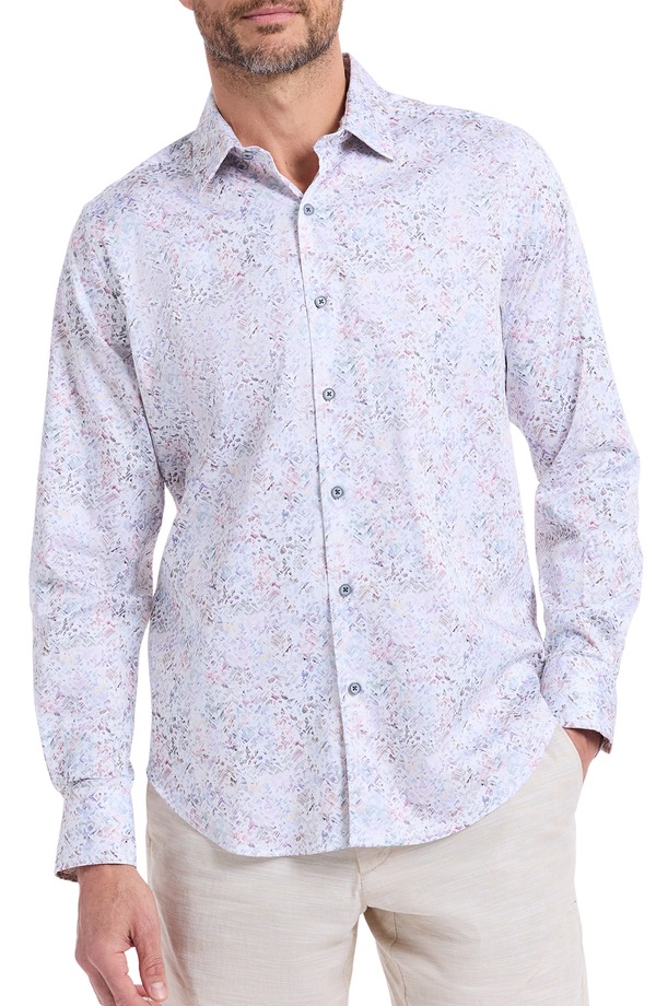 ロバートグラハム メンズ トップス シャツ コットン Robert Graham Liverpool Stretch Cotton Button-Up Shirt Purple Multi パープル