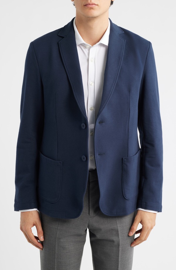 マック ウェルダン メンズ アウター ジャケット・ブルゾン パイル コットン ブレザー Mack Weldon Ace Navy Cotton French Terry Blazer Total Eclipse ネイビー