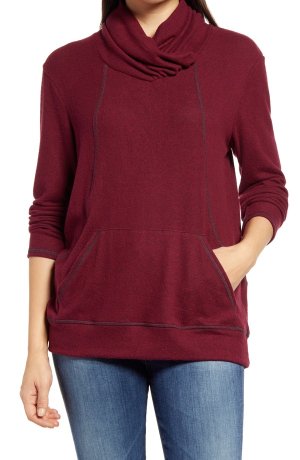 ラブアペラ レディース トップス プルオーバー Loveappella Cross Neck Seamed Pullover Dk Burgundy バーガンディ