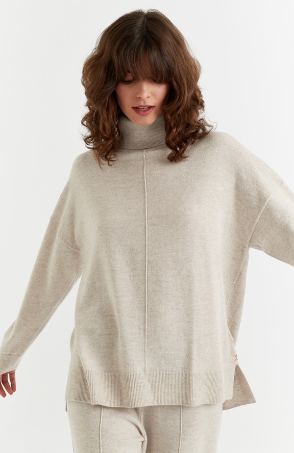 チンティアンドパーカー レディース アウター パーカー・スウェット 羊毛 ティーシャツ Chinti \u0026 Parkerelaxed Roll Neck Wool \u0026 Cashmere Sweater Cream 皮膚軟化剤