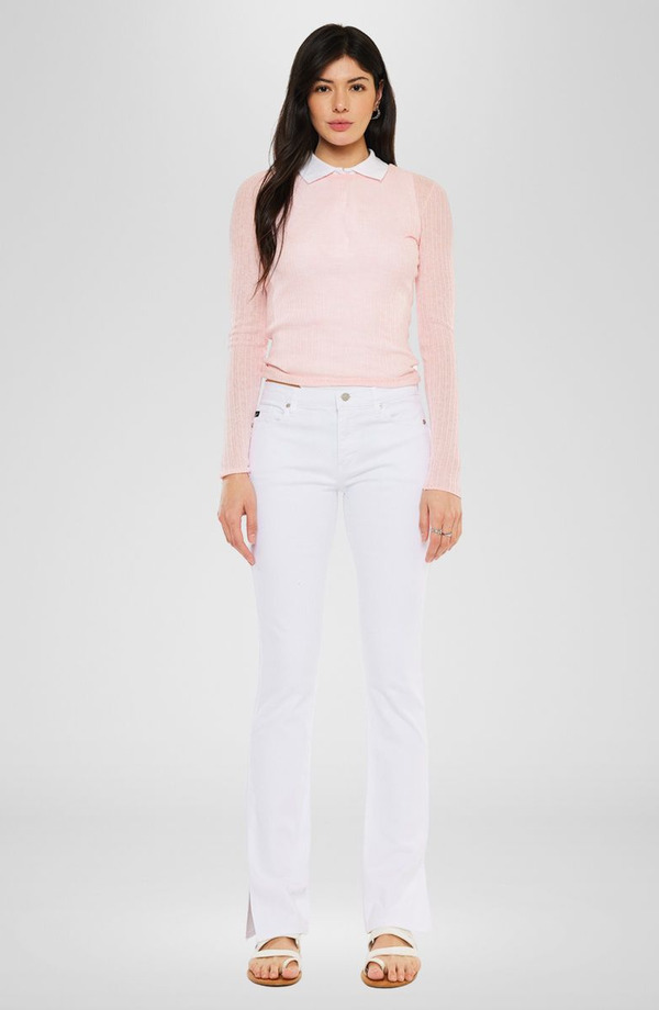 カンクン レディース シューズ ブーツ・レインブーツカット デニム KanCan Mai Mid Rise Y2K Bootcut Jeans White 白いこと