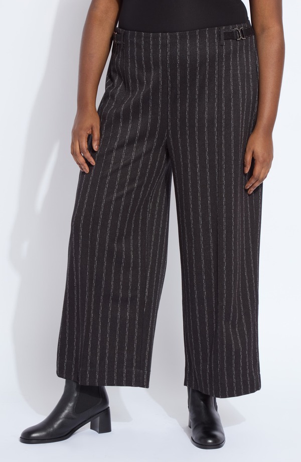 リジー レディース ボトムス レギンス ワイドレッグ ズボン下 アンクル Lysse Isabel Pinstripe Pull-On Ankle Wide Leg Ponte Pants Charcoalane 濃灰色