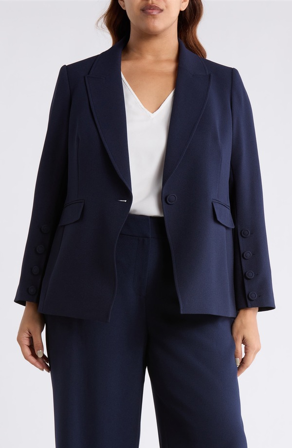 タハリエーエスエル レディース アウター 上衣・上衣 スポーツジャケット Tahari ASL One-Button Blazer Deep Navy 米国海軍