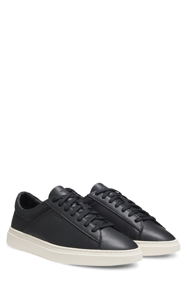 雇い主 メンズ シューズ スニーカー BOSS Kieran Low Top Sneaker Black 黒いこと