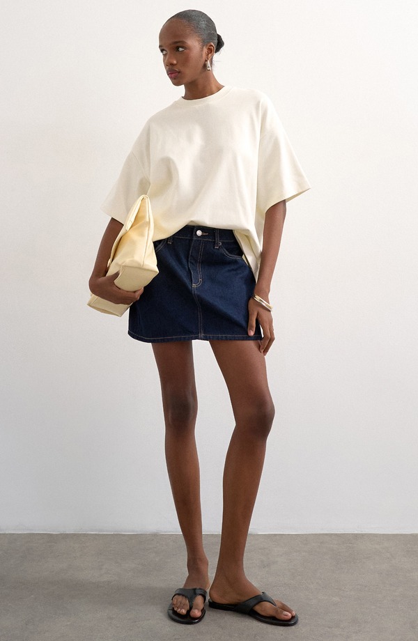 とっ始め販売店 レディース ボトムス ジーンズズボン下 ミニ スコート 綿織物 Topshoplemet Cotton Deniminiskirt Mblue ジーンズ