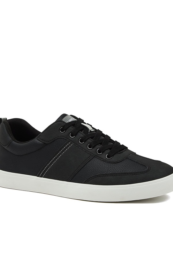 ランズ挙げ句の果て メンズ シューズ スニーカー Lands\u0027 End Tribeca Low Top Sneakers Black 黒いこと