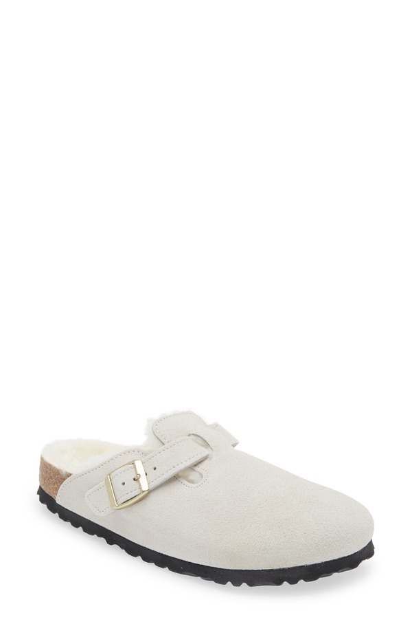 ビルケンシュトック レディース シューズ サンダル Birkenstock Boston Genuine Shearling Lined Clog White 白いこと