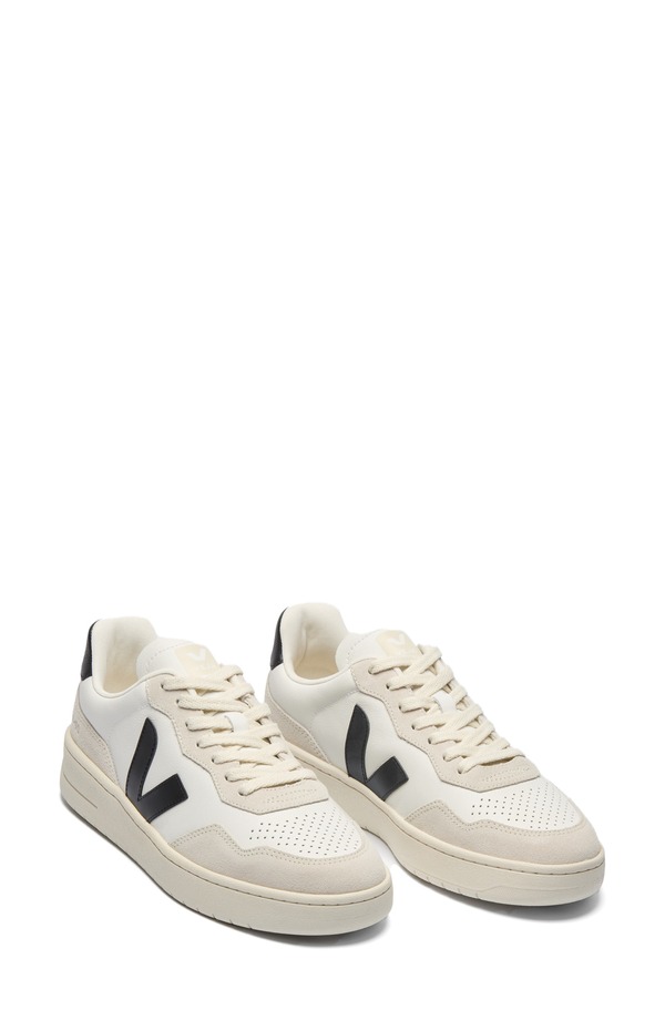 ヴェジャ レディース シューズ スニーカー なめし革 Veja V-90 Leather Sneaker White Black 白いこと
