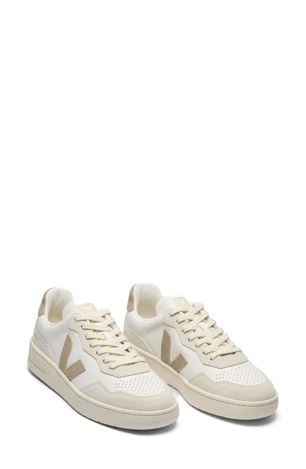 ヴェジャ レディース シューズ スニーカー なめし革 Veja V-90 Leather Sneaker White Taupe 白いこと