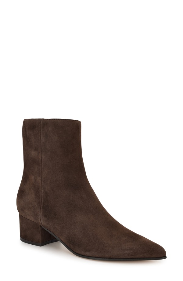 ナインウェスト レディース シューズ ブーツ・レインブーツ Nine West Maribu Pointed Toe Bootie Dark Brown Suede 赤銅色