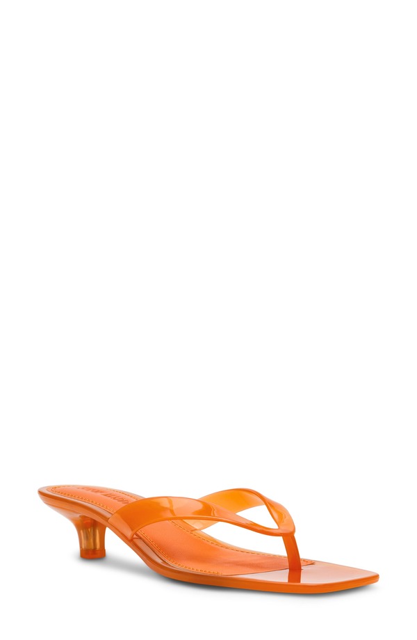 スティーブ マデン レディース シューズ パンプス 踵 Steve Madden Tracie Kitten Heel Flip Flop Orange オレンジ色