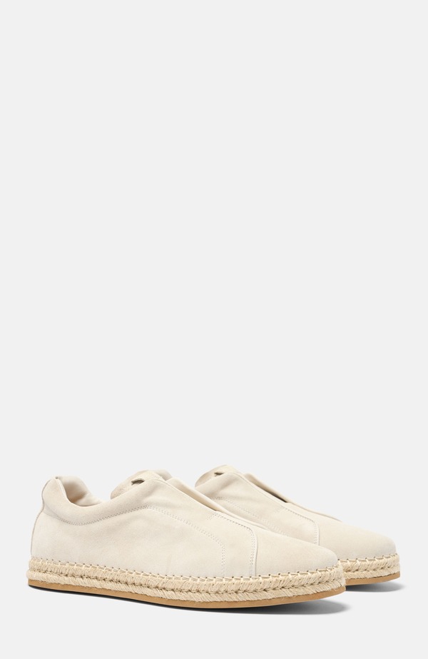 スカロッソ メンズ シューズ スリッポン・ローファー SCAROSSO Thiago Espadrilles Ivory - Suede 象牙色