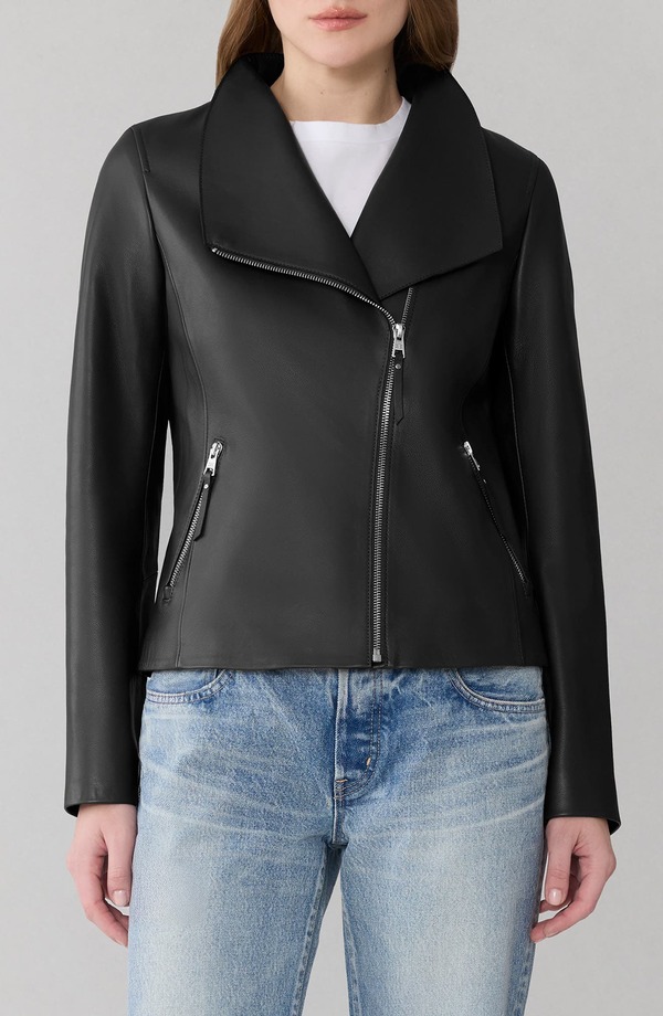 ソイアアンドキョー レディース アウター 上衣・上衣 なめし革 Soia \u0026 Kyo Catherine Leather Moto Jacket Black 黒いこと