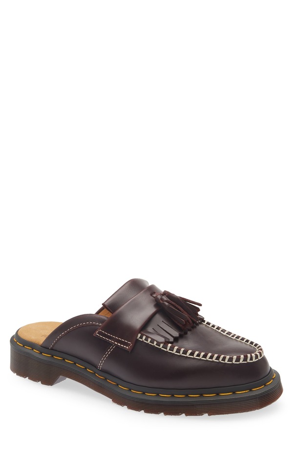 お医者さんマーチン メンズ シューズ スリッポン・ローファー Dr. Martens Adrian Ben Loafer Mule Cherry Red 赤いこと