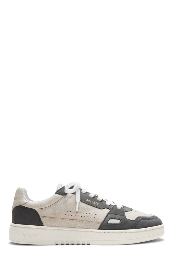 アクセルアリガト メンズ シューズ スニーカー なめし革 Axel Arigato Dice Lo Cracked Leather Sneaker Beige/Dark Grey 薄墨色