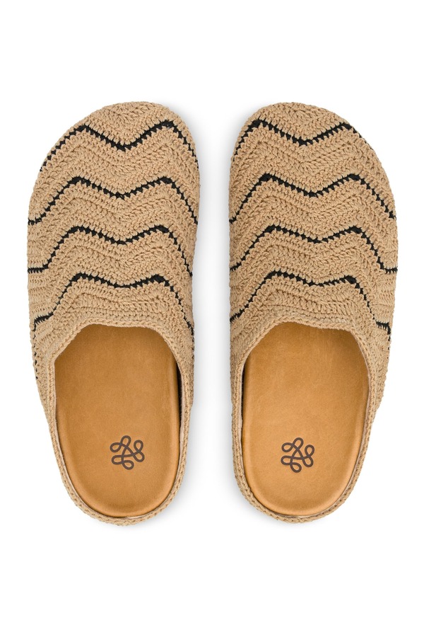 ザサック レディース シューズ サンダル The Sak Bolinas Crochet Ripple Clog Bamboo/Black Ripple ブラック｜ReVida 店