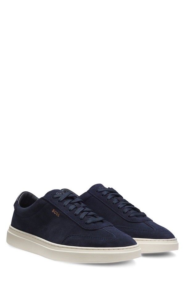 雇い主 メンズ シューズ スニーカー BOSS KIERAN TENN WCSDark Blue Suede 青碧