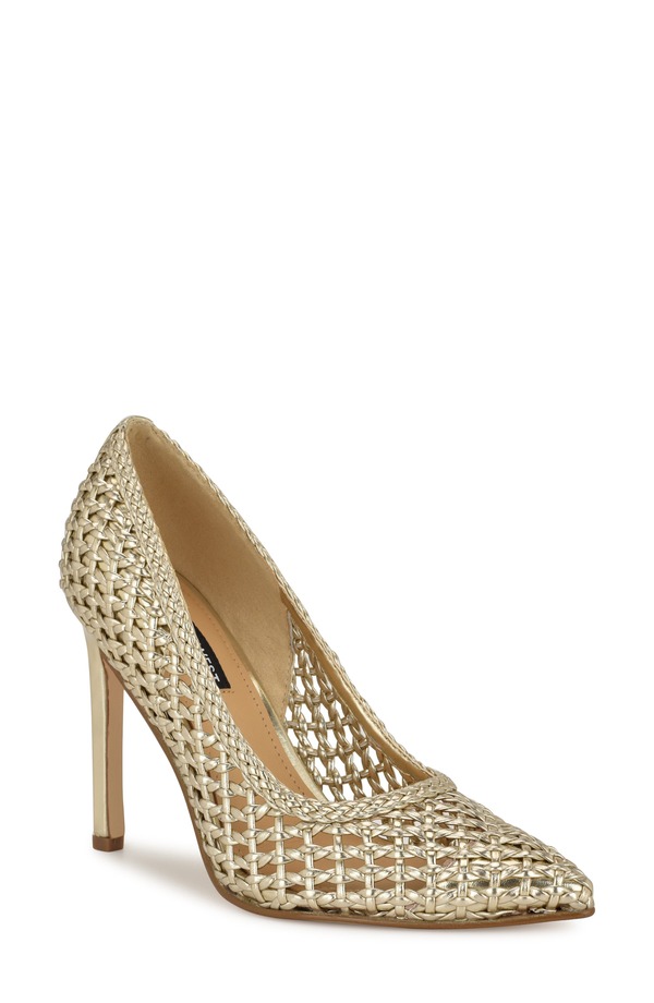 ナインウェスト レディース シューズ パンプス Nine Westatiana Pointed Toe Pump Gold Woven ゴールド