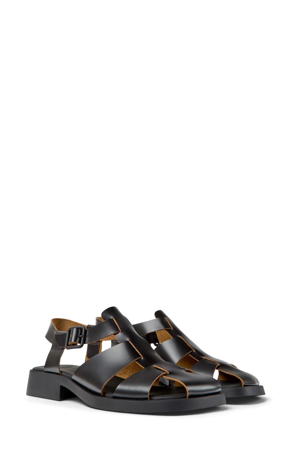 カンペール レディース シューズ パンプス サンダル Camper Dana Fisherman Sandal Black 黒いこと