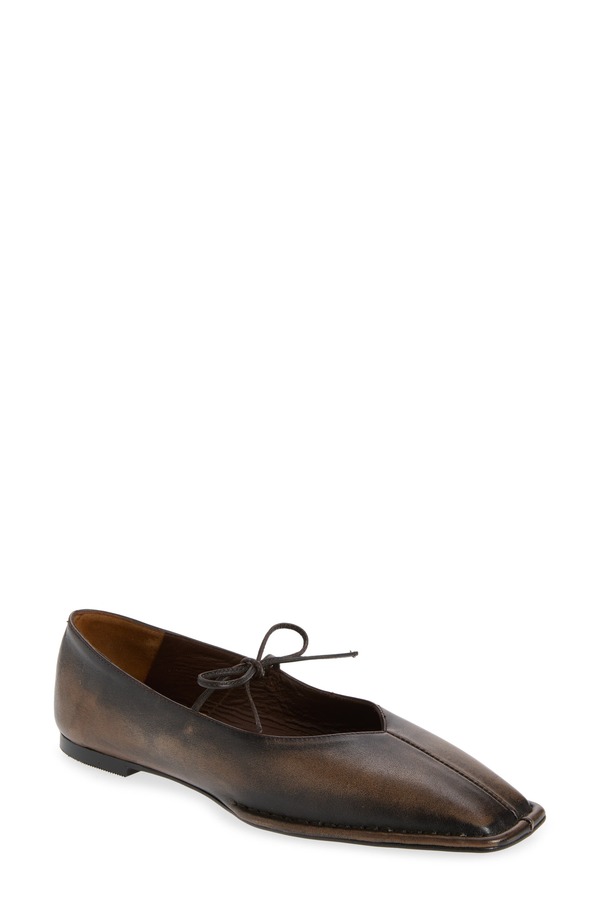 アロハス レディース シューズ パンプス ALOHASway Square Toe Ballet Flat Vintageffect Brown 赤銅色