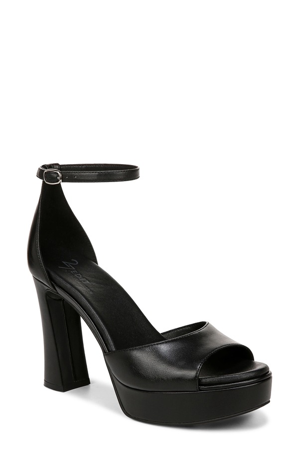 27 エディット ナチュラライザー レディース シューズ パンプス プラットホーム サンダル アンクル 27 EDIT Naturalizer Delphie Ankle Straplatform Sandal Black Leather 黒いこと