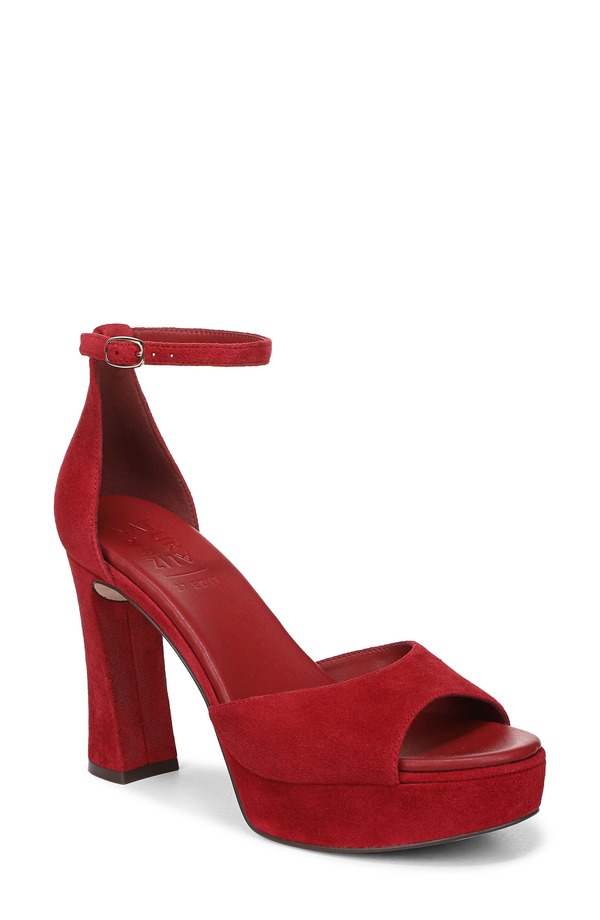 27 エディット ナチュラライザー レディース シューズ パンプス プラットホーム サンダル アンクル 27 EDIT Naturalizer Delphie Ankle Straplatform Sandal Hearts Flame Red 赤いこと