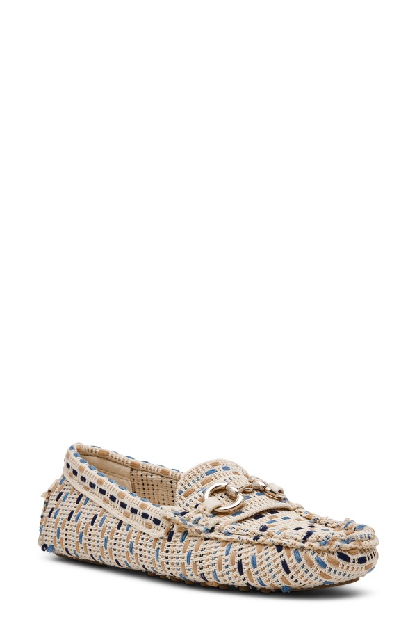 アンクライン レディース シューズ パンプス 置き目毛皮 Anne Klein Chrystie Bit Loafer Natural/ Blacknit 黒いこと