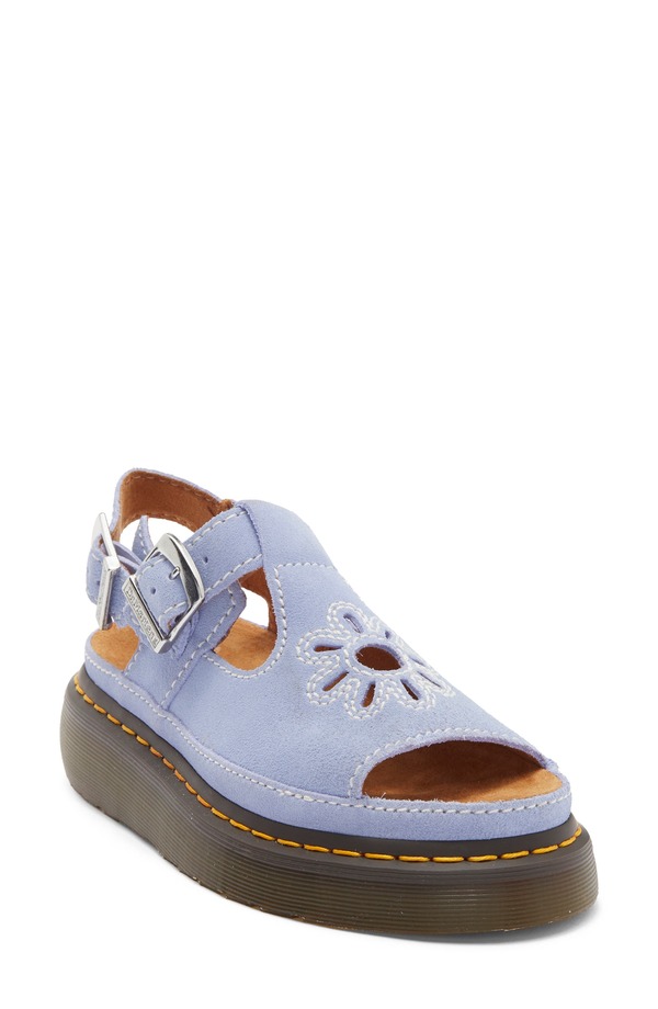 お医者さんマーチン レディース シューズ パンプス サンダル Dr. Martens Dunnet Flower Slingback Sandal Cornflower Blue 青み