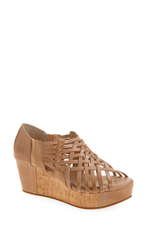 黒茶青み レディース シューズ パンプス プラットホーム サンダル Chocolat Blu Winix Strappy Platform Wedge Sandal Sand Leather 真砂