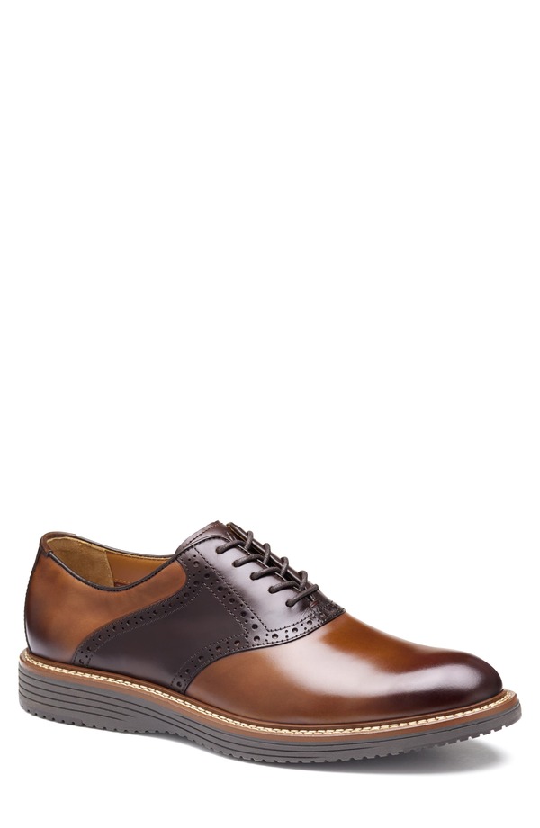 ジョンストンアンドマーフィー メンズ シューズ オックスフォード Johnston \u0026 Murphy Upton Saddle Shoe Tan/ Mahogany Full Grain タン